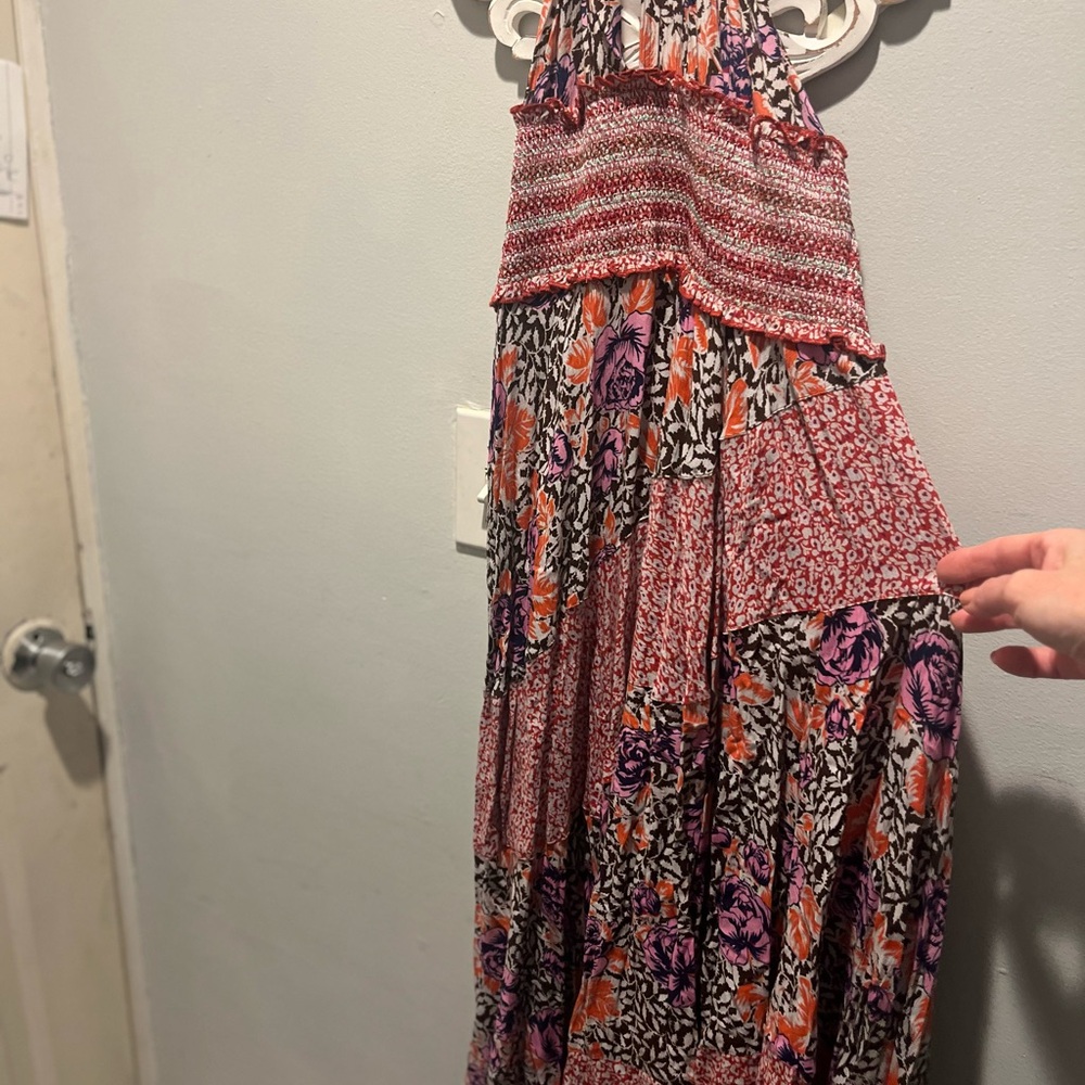 Free People Red and Pink Textured Top